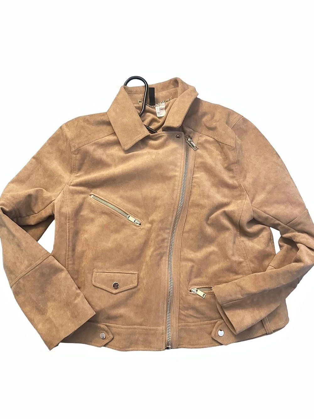 Faux Suede Moto Jacket Women's Brown